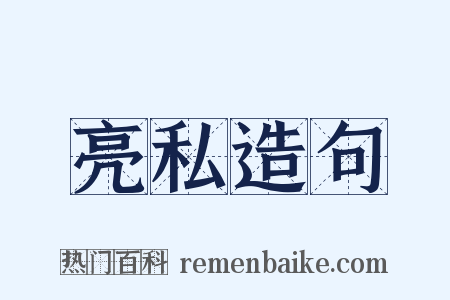 亮私造句是什么意思的图片
